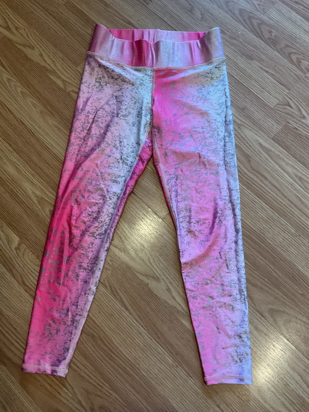TEREZ M.BALAYAGE HIGH SHINE LEGGINGS VIBRANT PINK&SILVER
